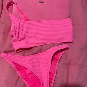 Triangl swimsuit size medium one shoulder pink!